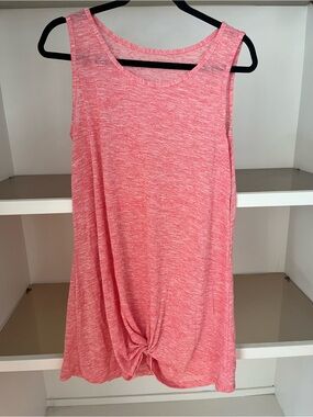 Women’s Pink Knot-Front Tank coverup